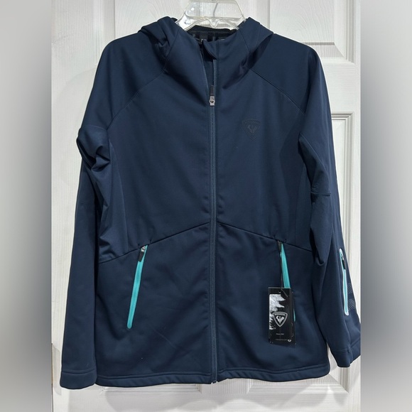 Rossignol Women’s XL Soft-Shell Hoodie Jacket Eclipse Navy Blue NWT - Picture 1 of 12